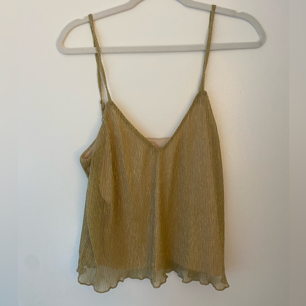 Revolve Gold Dressy Tank Top